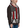 thumbnail image 3 of Easygdp USA Flag Cross Boys Hoodie Kids Sweatshirt Youth Pullover With Hood-X-Large, 3 of 6