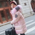 thumbnail image 2 of KAUOD Girls Long Winter Parka Coats Cute Gradient Color Quilted Puffer Jackets Faux-F𝐮r Insulated 𝗦now Ski down Outwear, 2 of 6