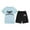 1Blue, variant on Cnuiaeg Girls' T-Shirt and Shorts Set with Bow Solid Color,Crew Neck Comfort,Color Blue,Size 6-7 Years