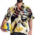 thumbnail image 4 of Football Men's Short Sleeve Beach Shirts, Casual Printed Button Down, Summer Unisex Spread Collar Tops, 4 of 6