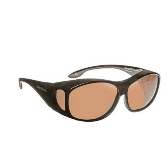 Solar Shield Dioptics Unisex Rectangle Sport Sunglasses, Tortoise Brown