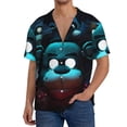 thumbnail image 7 of Lsque Five Nights At Freddy'S print Men's Cuban Collar Short Sleeve Shirt Summer Beachwear Casual Button Down Fashionable Vacation Leisure Shirt-Large, 7 of 7