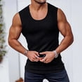 thumbnail image 4 of Domuza Tank Tops for Men 2026 Summer Gym Fitness Athletic Workout Tank Tops Casual Crewneck Texture Muscle Fit Comfy Vests Black XL, 4 of 4