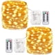 thumbnail image 1 of Paquete de 2 luces de hadas de 20 pies, 60 LED, luces naranjas, funciona con pilas, luces navideñas con control remoto, luces de alambre de cobre impermeables, luces centelleantes de luciérnaga,, 1 of 7