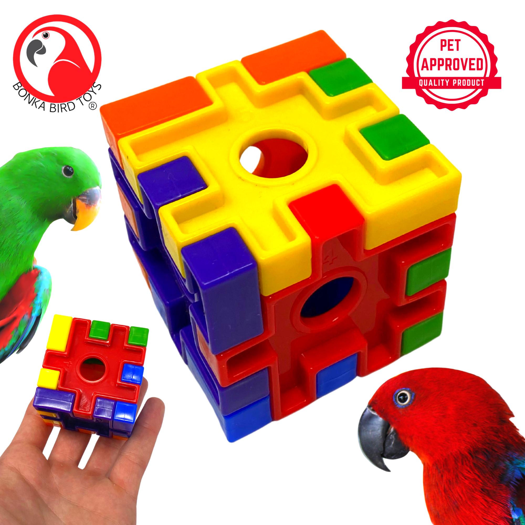 Bonka Bird Toys 2920 Puzzle Cube Foot Talon Craft Part Bird Toy