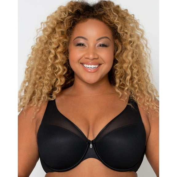 Curvy Couture Women's Sheer Mesh Plunge T-shirt Bra