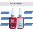 thumbnail image 3 of Loctite 243/242/263/271/222 Verrou Fileté Boulon Bleu Fixation Rapide Colle à Vis 50ML, 3 of 5