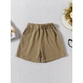 thumbnail image 2 of Bagilaanoe Toddler Baby Girl Shorts Casual Elastic Waistband Solid Color Shorts with Pockets 6M 12M 18M 24M 3T 4T Kids Little Girl Summer Clothes, 2 of 7