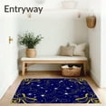 thumbnail image 3 of ODIKA 2'x3' Machine Washable Non-Slip Area Rug, Celestial Constellation Map Adorned By Starry Night Swirls High Traffic Rug with Pad, Blue, 537765, 3 of 8