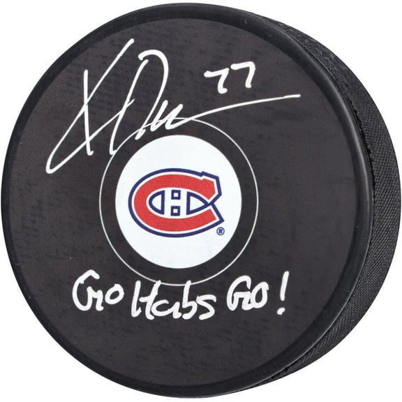 Kirby Dach Montreal Canadiens Autographed Hockey Puck with "Go Habs Go" Inscription - Fanatics Authentic Certified