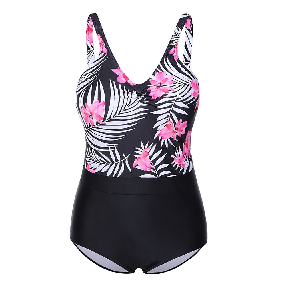 FeelinGirl - Bathing Suit for Women Built-in Cup One Piece Plus Size