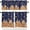 Navy Blue Khaki Light Brown, variant on Christmas Navy Blue Kitchen Curtains, Winter House Star Candy Snowflake 3-Piece Kitchen Curtain Valance and Tiers Set 24 Inch Length, Rod Pocket Half Window Curtains for Cafe Living Room Bathroom