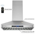 thumbnail image 5 of Awoco RH-WT Wall Mount 48-1/2"H Stainless Steel Range Hood 4 Speeds, 6” Round Top Vent 900CFM 2 LED Lights & Remote Control 36” Length, 5 of 7