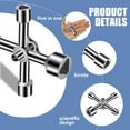 thumbnail image 2 of Lunfar Pack 4 Way Triangle Key Sizes Inner Diameter 7mm/10mm/12mm/13mm/18mm Utility Key for Electrical Box, Gas Water Electric Meter, Cabinet Box, 2 of 4
