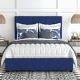 thumbnail image 6 of Furniture of America Harper Fabric Upholstered Full Bed with 4-Drawer in Navy, 6 of 18