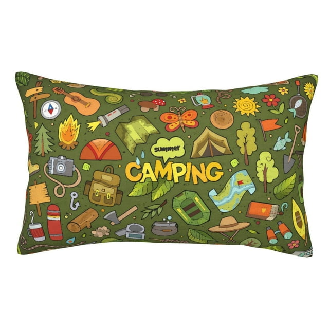 Balery Camping 1 Funda de Cojín Estampada, Regalos para Mujeres, Regalos de Amor para Ella, Regalos para Novia o Esposa, Funda de Almohada-14"x20"