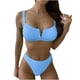 thumbnail image 1 of Cómodo Bikini sin espalda de color sólido para mujer Traje de baño de dos piezas Traje de baño Conjunto de ropa de playa OAVQHLG3B Store  lin121212, 1 of 4