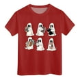 thumbnail image 5 of Yindaity Spooky Ghost Graphic Tee Fun Halloween Shirt for Kids Vibrant Design Cotton Available in Various Sizes(Red,6-7 Years), 5 of 5