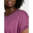 thumbnail image 3 of Terra & Sky Women's Plus Scoop Neck Tunic Tee With Short Sleeves, Sizes 0X-5X, 3 of 5