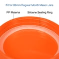 thumbnail image 4 of Uxcell 86mm Wide Mouth Plastic Mason Jar Lids with Silicone Sealing Ring, Orange 1Set/10 Pack, 4 of 5
