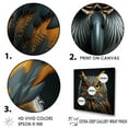 thumbnail image 3 of Designart "Gazing Into Owl'S Expressionism" Animals Owl Floater Framed Wall Art Living Room, 3 of 5