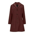 thumbnail image 6 of Women's Wool Blend Trench Coat, Thickened Lapel Collar Jacket, Single Breasted A-Line Overcoat, Warm Fall Winter Outerwear, Fashionable Mid-Length Coat Wine XL, 6 of 10