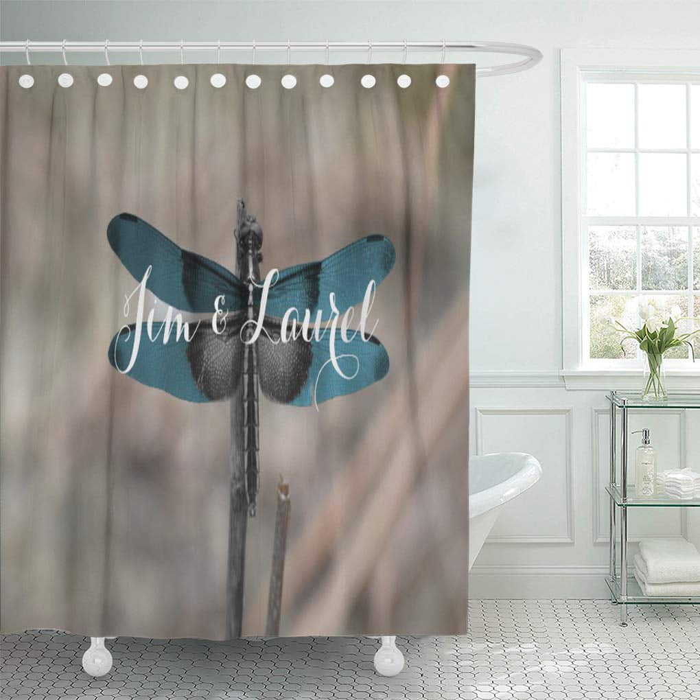 CYNLON Romantic Blue Dragonfly Custom Rustic Country Neutral Text
