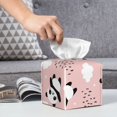 thumbnail image 6 of KLL Panda Print Tissue Box Cover,Leather Tissue Holder Square Facial Tissue Case Facial Paper Organizer Dispenser for Bathroom, Vanity Countertop, 6 of 7