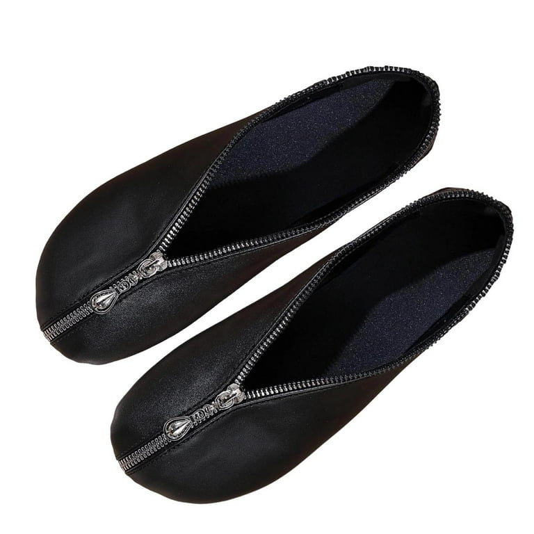 Xfvqtps Zipper Flats Womens Fashion Shoes Front Zip Slip on Flats