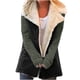 thumbnail image 1 of Mujer invierno cálido compuesto felpa botón solapas chaqueta prendas de vestir abrigo bolsillos Patchwork manga larga Tops Pompotops qwe18193, 1 of 6