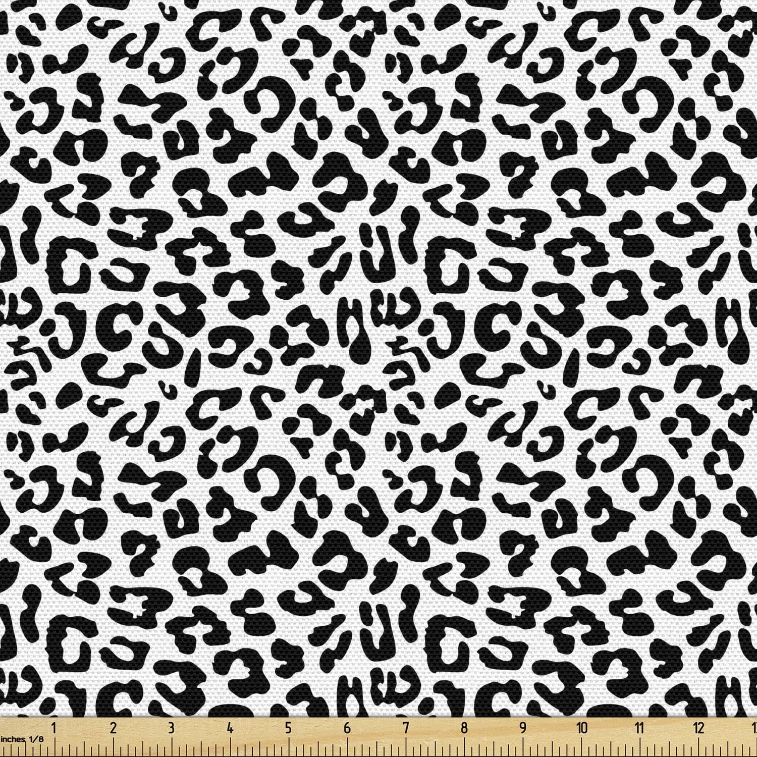 Leopard Print Fabric by the Yard, Monochrome Graphic Style Wild Jungle