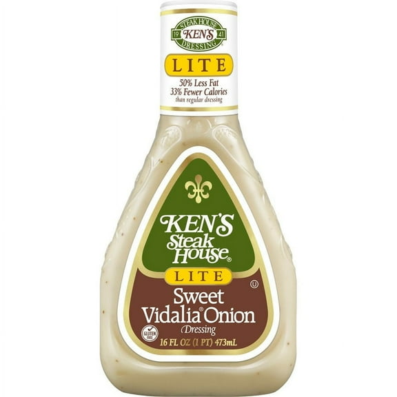 Pack of 4 Ken's Steak House Lite Sweet Vidalia Onion Dressing - 16 oz - Package may vary