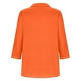thumbnail image 3 of Fanxing Womens Tunic Shirts 3/4 Length Sleeve Tops Collar V Neck Business Casual Blouses Orange,XXL, 3 of 5