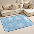 thumbnail image 2 of SKYSONIC Snowflakes Christmas Non-Slip Area Rug, Blue Background Floor Carpet Comfort Floor Mats Decor for Indoor Front Porch Living Room Bedroom Kitchen, 36"x24", 2 of 5