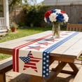 thumbnail image 4 of Cififendec 4th of July Americana Table Runner, 71"×13", Patriotic Stars & Stripes Red Blue White Independence Day Dining Table Decor for 205th Anniversary Party Supply, 4 of 5