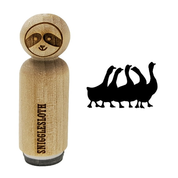 Geese Gaggle Goose Family Solid Rubber Stamp for Scrapbooking Crafting Stamping - Mini 1/2 Inch