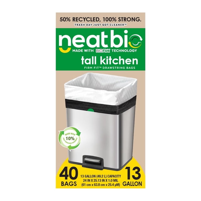Bolsas de basura NEAT Tall Kitchen, 49 L, 40 unidades, triple capa