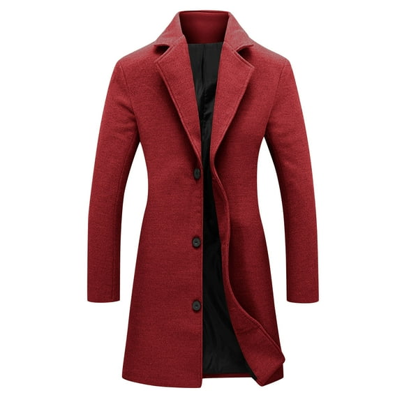 Wensltd Fall Thick Wool Coat Women Solid Color Casual Stand Collar Button Long Sleeve No Hood Outer Jacket Brown