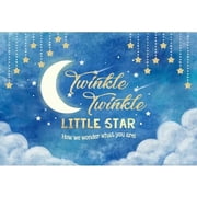 Baby Shower Backdrop Twinkle Twinkle Little Star Gender Reveal Photography Background Blue Sky Golden Star Newborn Baby Shower Party Decorations Banner Photo Props