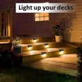 thumbnail image 3 of Luces solares para terraza al aire libre, paquete de 16, luces solares para escalones, luces LED impermeables para escaleras al aire libre, escalones, cercas, caminos, patios y caminos (blanco cálido), 3 of 5