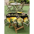 thumbnail image 3 of Yellow Lemons Outdoor Tablecloth - 54 Inch Round Dining Table Cover, Summer Fruits Leaves Botanical Black Waterproof Outdoor Table Cloth with Umbrella Hole & Zipper for Picnic/Patio/Party, 3 of 7