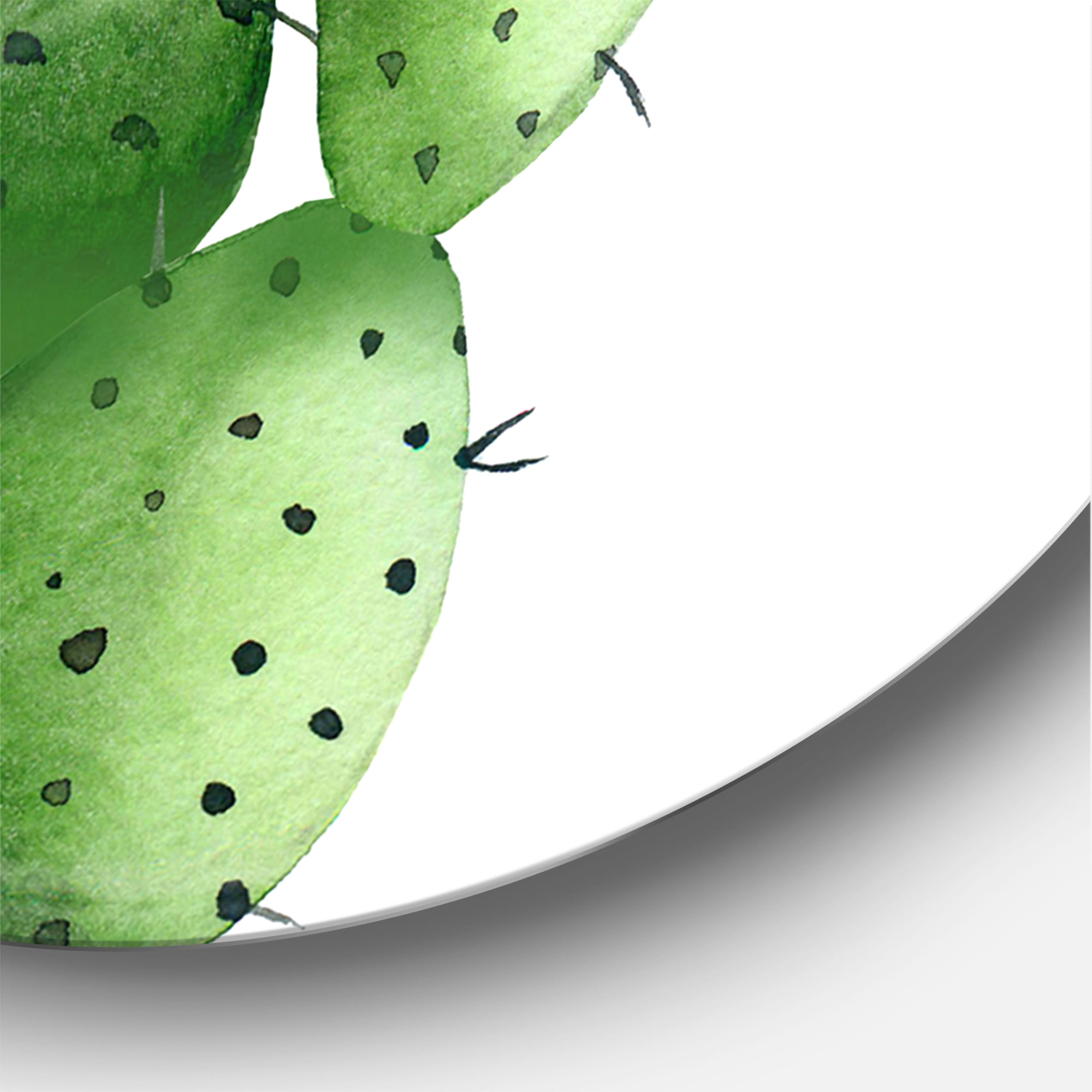 Designart 'Close Up Green Southwestern Cactus' Tropical Circle Metal Wall Art 29x29 - Disc of 29