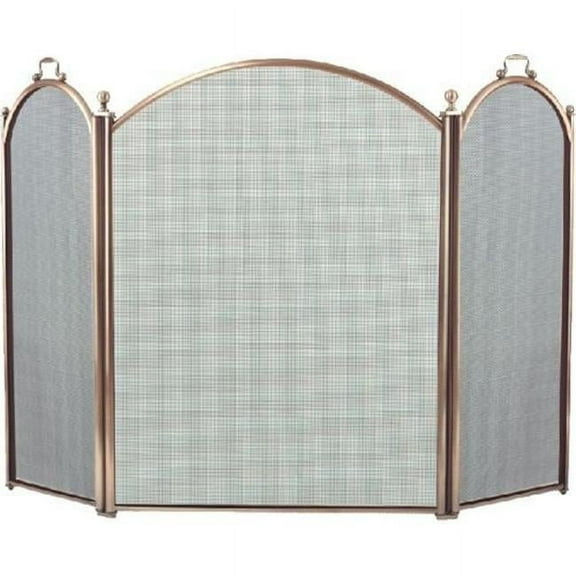 Dagan 4383-34 3 Fold Arched Screen, Antique Brass