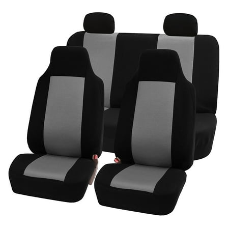 - FH Group 3D Air-mesh Full Set Car Seat Covers, Gray and Black