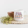 thumbnail image 2 of Fur Baby Mama with a Paw, Groovy Text Art Merch Gift, White 11oz Ceramic Mug, 2 of 5