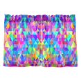 thumbnail image 7 of Yayeee Kitchen Curtains Tier Pair Light Filtering 27"x24" Rod Pocket Short Cafe Window Panel, Vibrant Geometric Pattern, 7 of 7