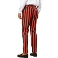 thumbnail image 3 of INSPIRE CHIC Striped Dress Pants for Men's Big & Tall Flat Front Business Trousers 34 Red Black, 3 of 4