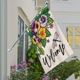 thumbnail image 6 of Welcome Spring Pansy Decorative House Flag, Floral Flowers Dragonfly Garden Yard Outside Decorations, Summer Seasonal Outdoor Large Burlap Home Decor Double Sided 28 x 40, 6 of 6