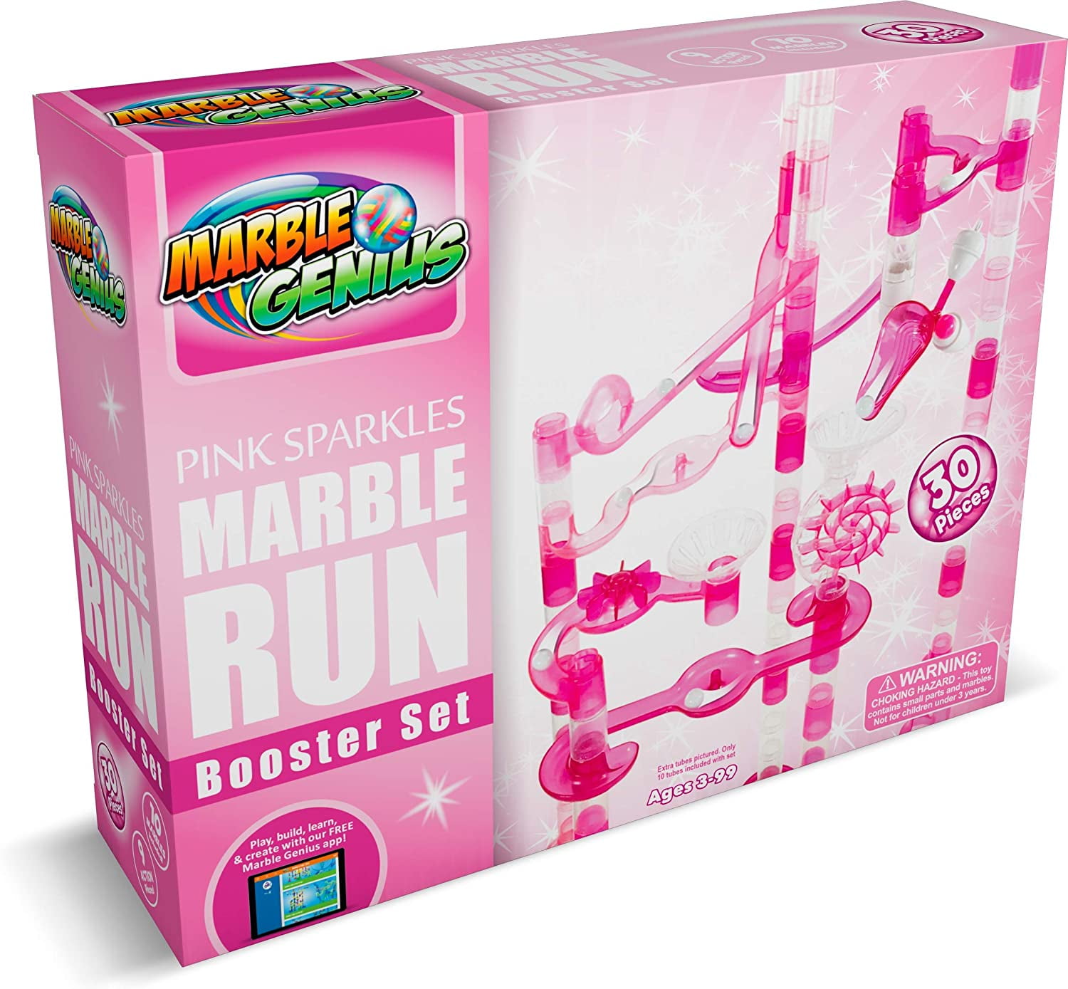 Marble Genius Booster Set Add-On Set - 20 Marbulous Marble Run Toy Pieces 