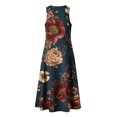 thumbnail image 6 of ClodeEU Women's Printed V Neck Sleeveless Flowy Dress ,Casual Summer Midi Dress K-Multicolor,Womens Plus XXL, 6 of 9